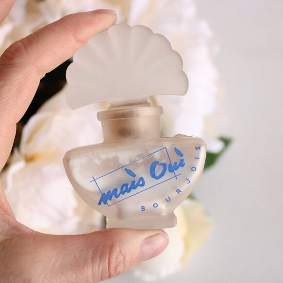 Vintage 1940s Bourjois Mais Oui Perfumed Talc, Frosted Glass Jar, French Perfume - Picture 8 of 9